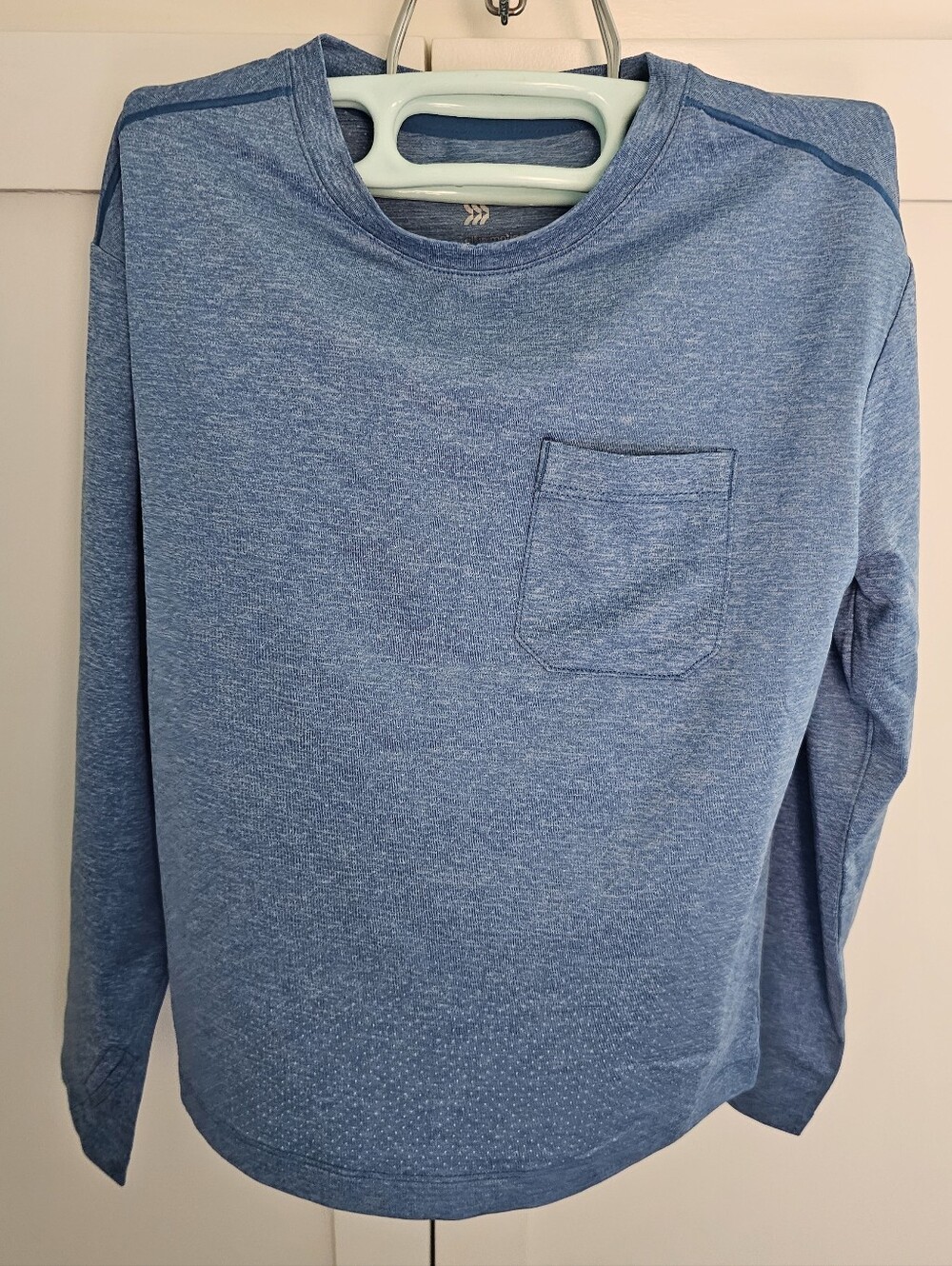 Cat & Jack Long Sleeve Tee With Pocket For Light Blue NWT Size XS 4/5 Back 2 Sch